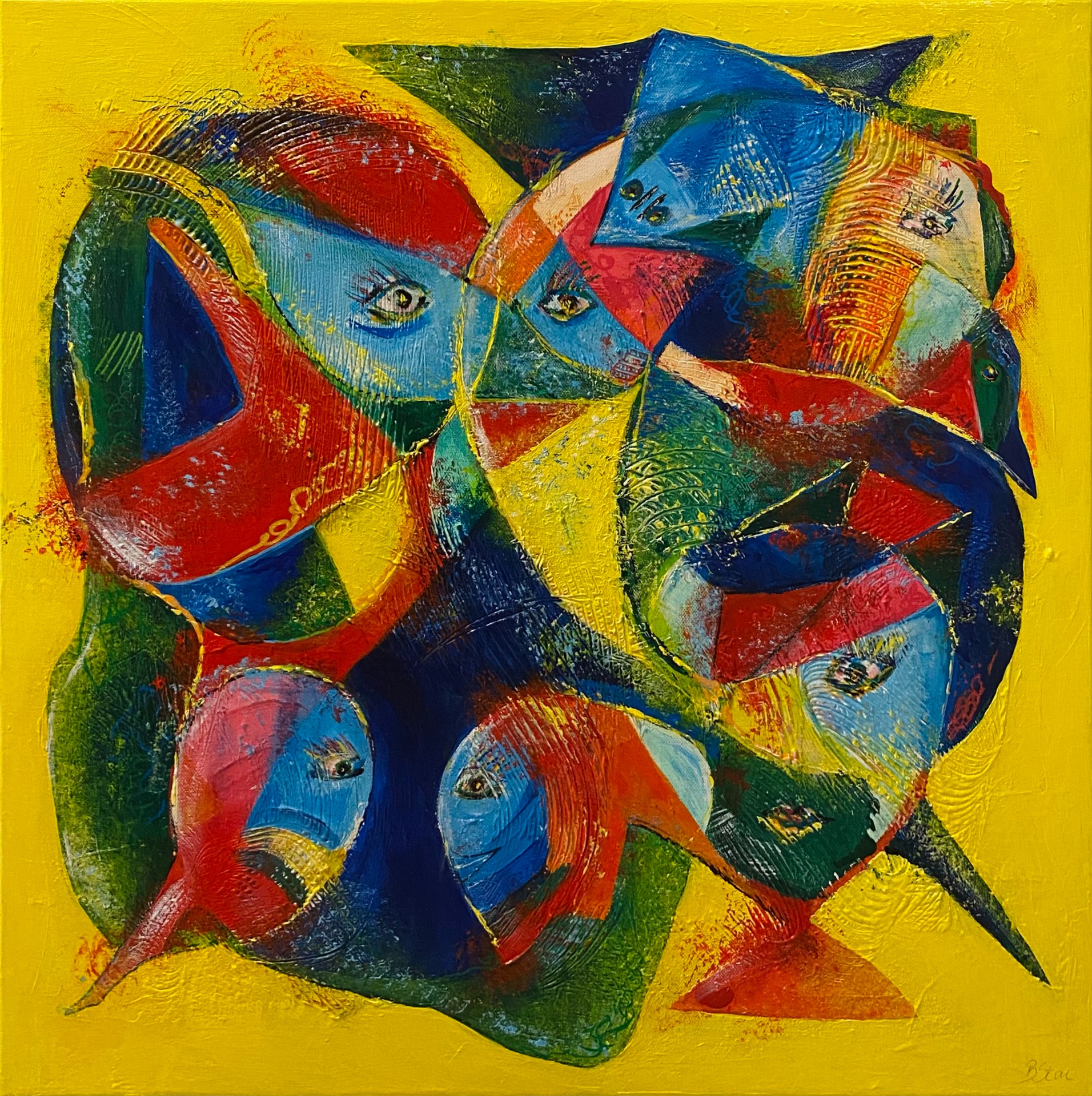"Fuzzy Concepts", DKK 4.500, akryl på lærred, 60 x 60 cm, 2023