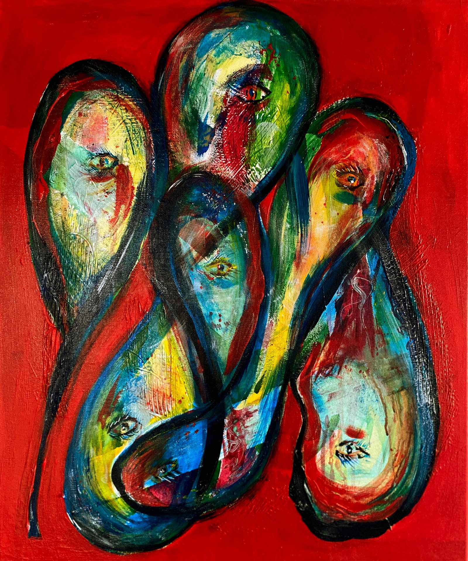 "Alternating Perspectives II", DKK 5.000, akryl på lærred, 50 x 60 cm, 2023