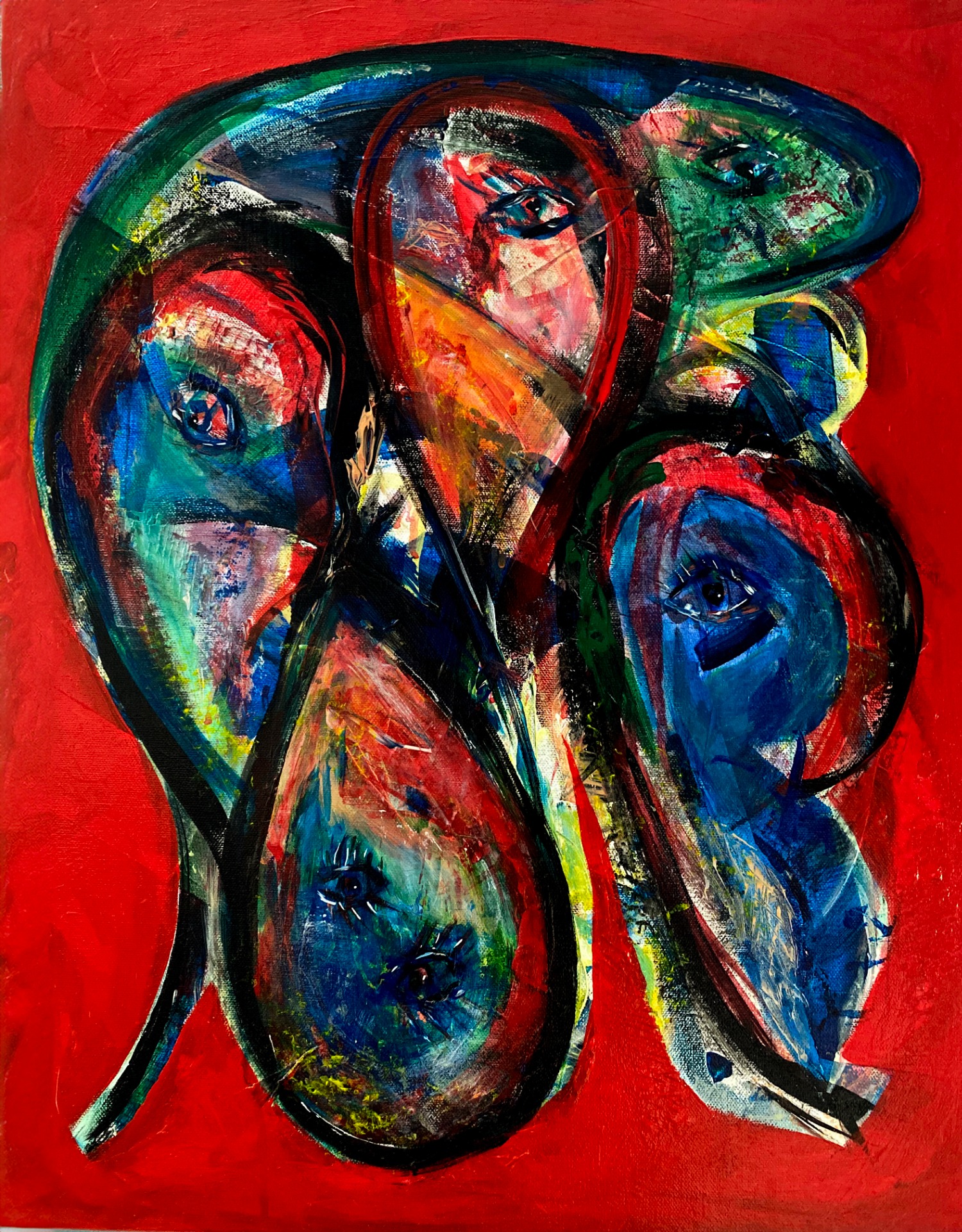 "Alternating Perspectives I", DKK 5.000, akryl på lærred, 50 x 60 cm, 2023