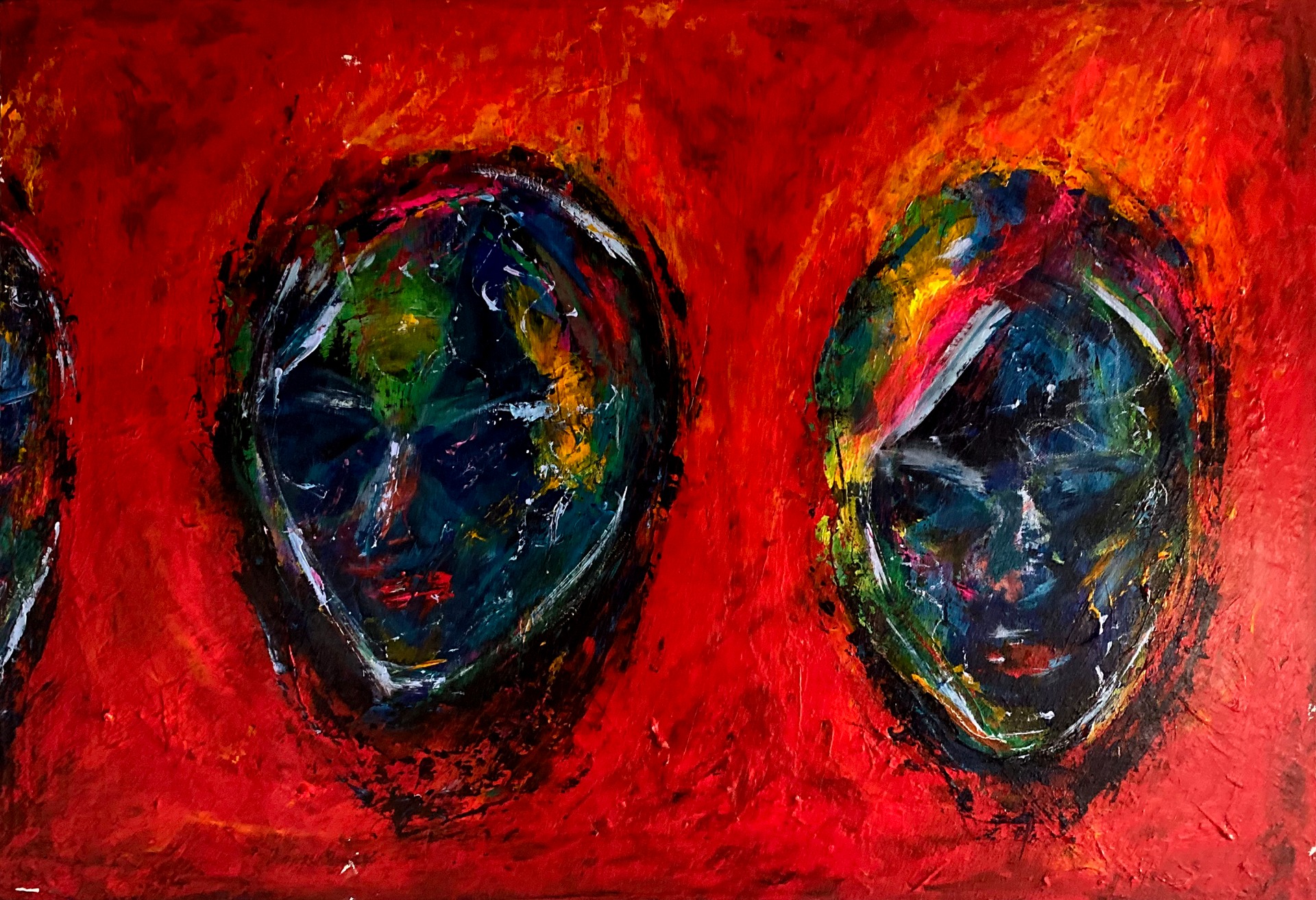 "Silhouets", DKK 4.000, akryl på lærred, 55 x 80 cm, 2024