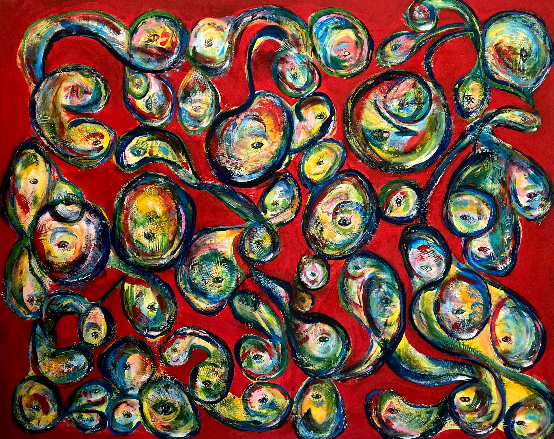 "Conception", DKK 9.000, akryl på lærred, 120 x 150 cm, 2023