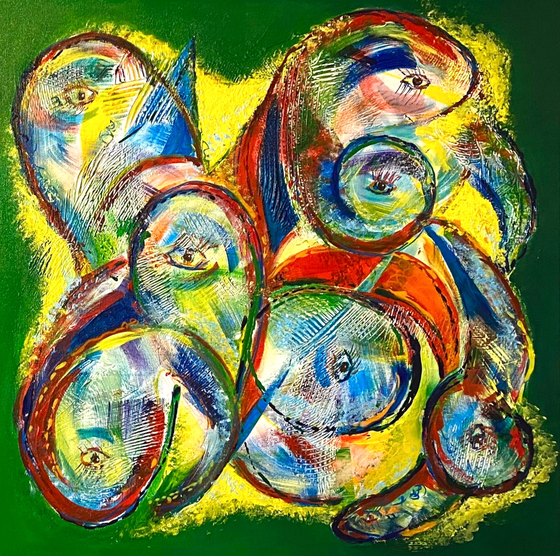 "Hope",  SOLGT, akryl på lærred, 60 x 60 cm, 2023