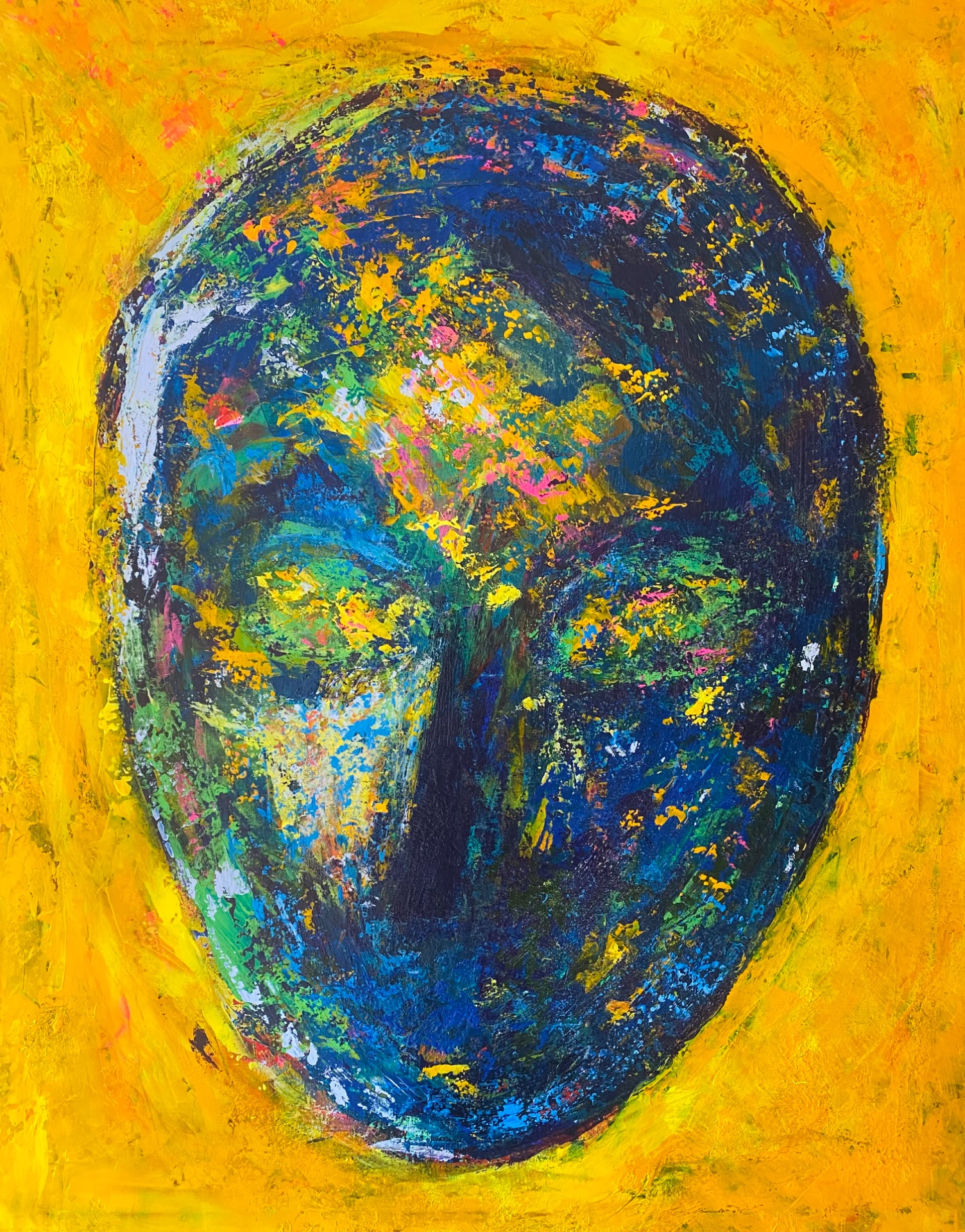 "Yellow Phantom", DKK 7.000, akryl på lærred, 80 x 100 cm, 2024