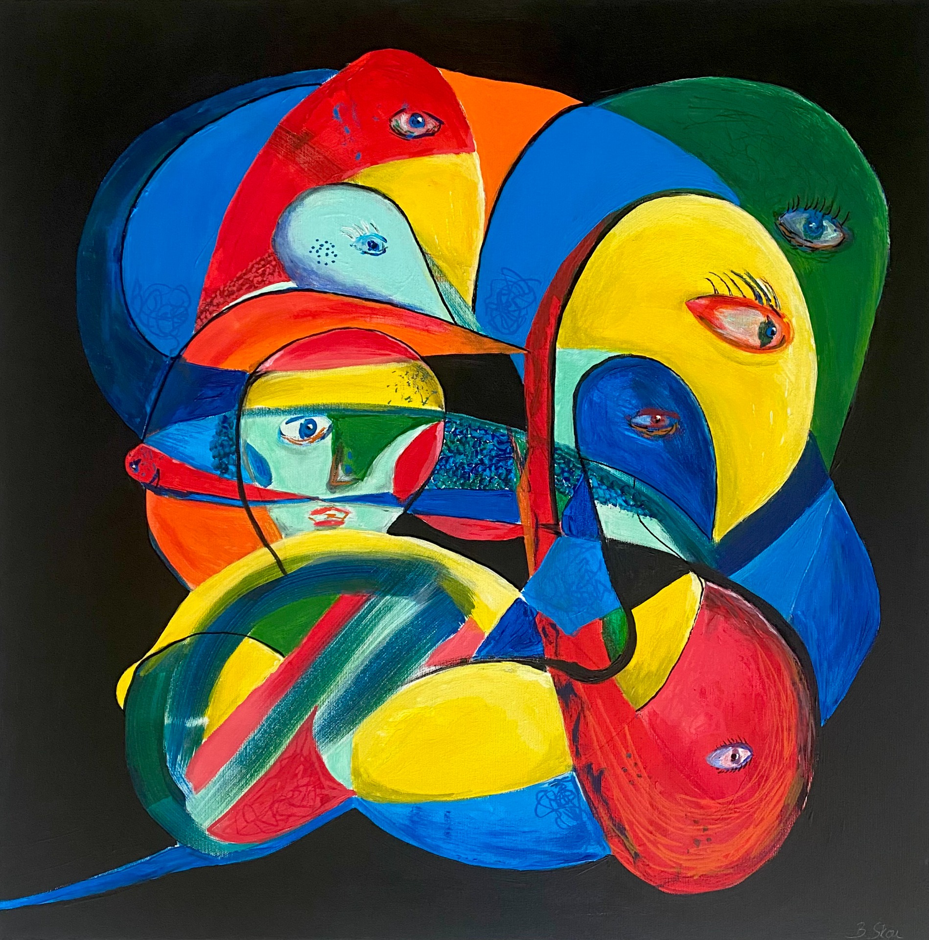 “Estranged”, DKK 3.500, akryl på lærred, 70 x 70 cm, marts 2023