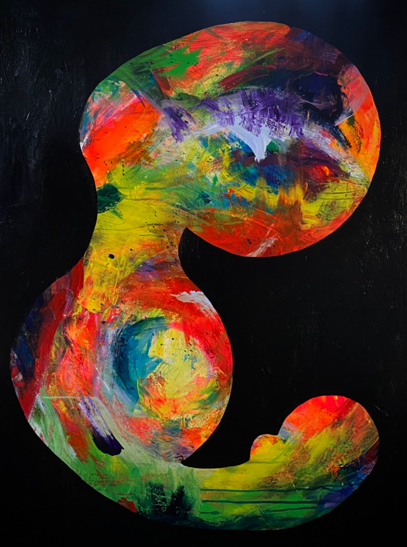 "Extra Terrestrial", DKK 7.000, akryl på lærred, 80 x 100 cm, 2024