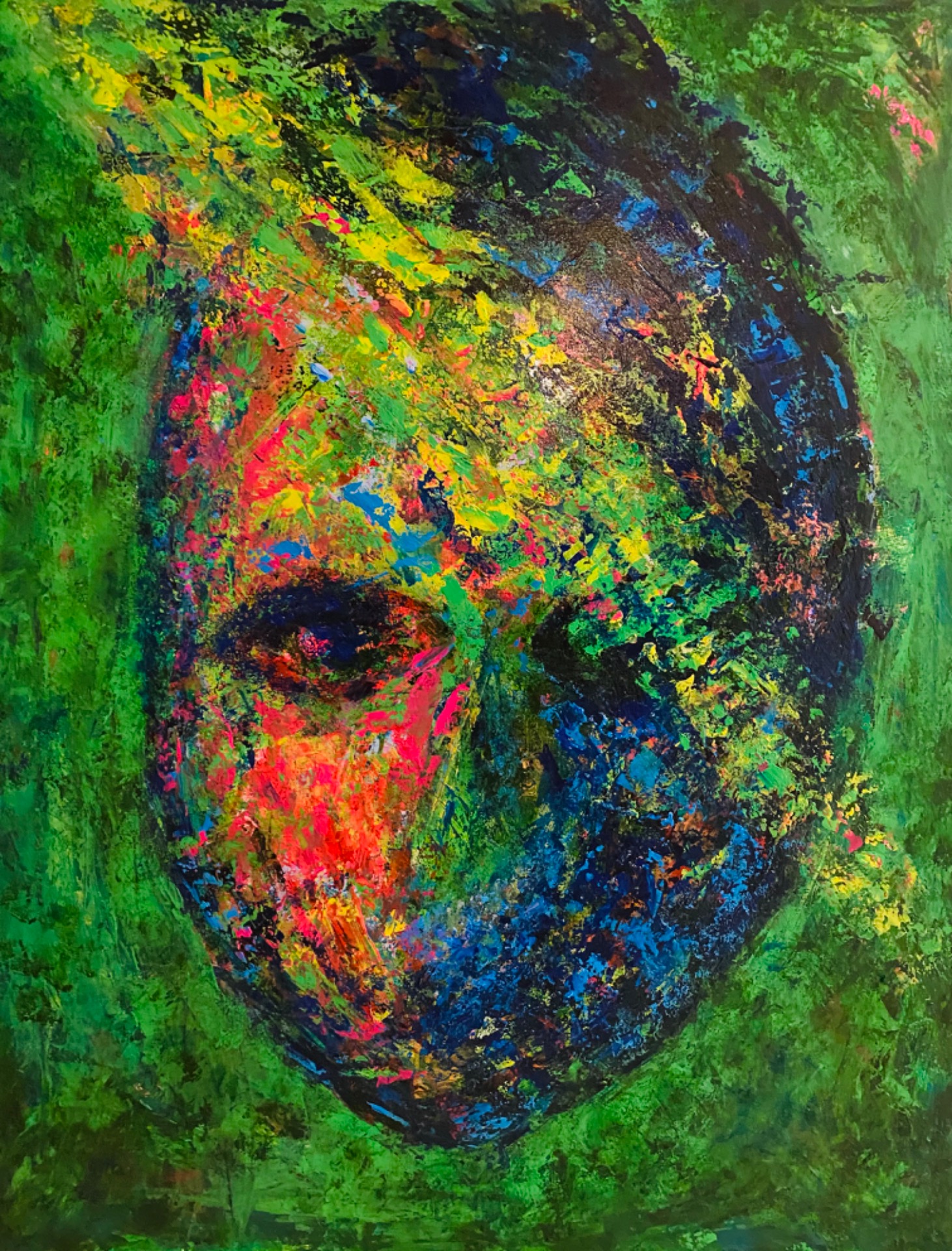 “Green Phantom", DKK 7.000, akryl på lærred, 80 x 100 cm, 2024