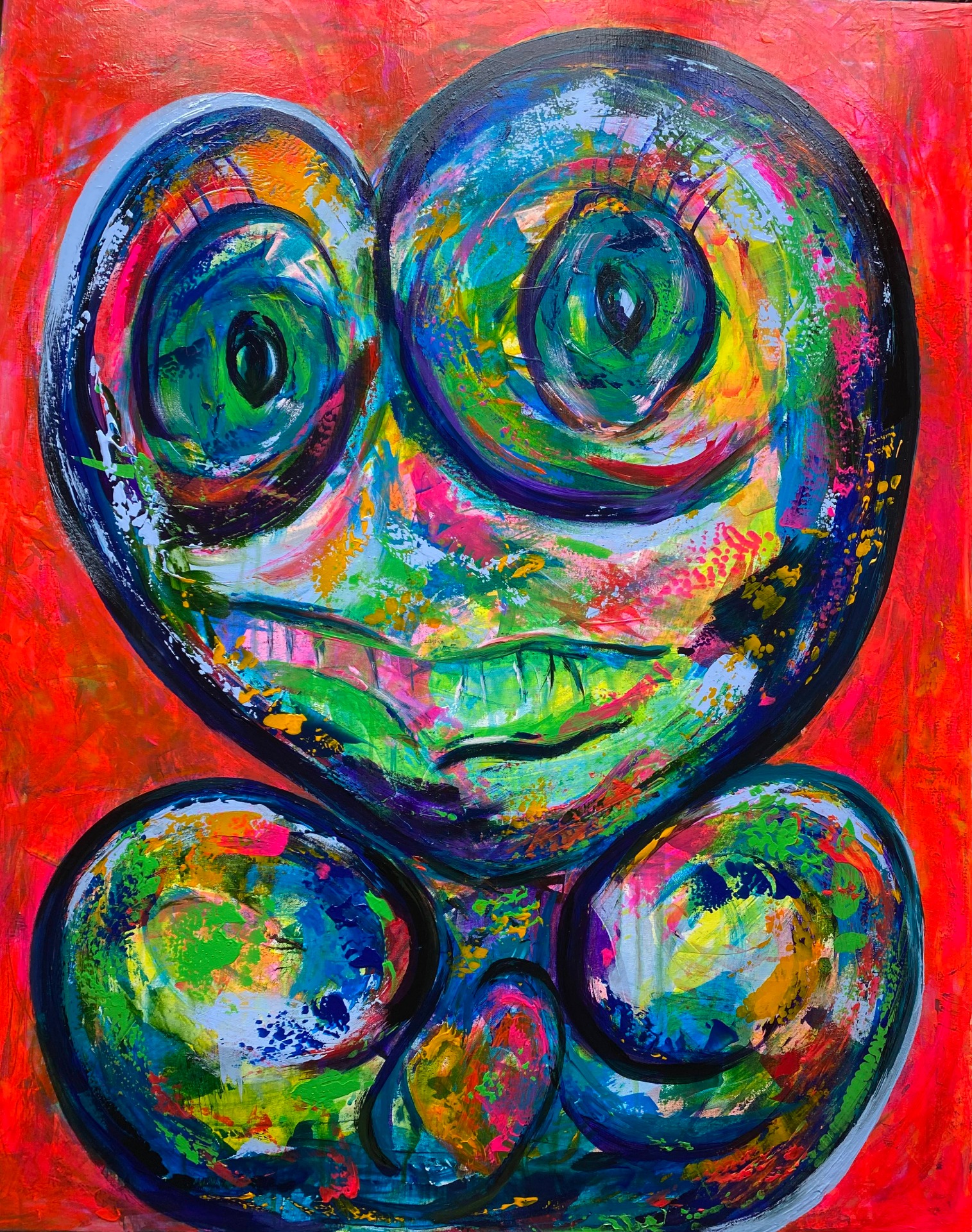 "Circle of Trust II", DKK 7.000, akryl på lærred, 80 x 100 cm, 2024